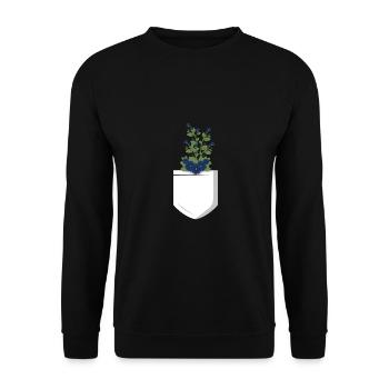 Retro Graphic Botanical Flowers Gardening Plant Lo - Unisex Pullover - Schwarz - Vorne - Alina (178cm) & Michal (187cm)