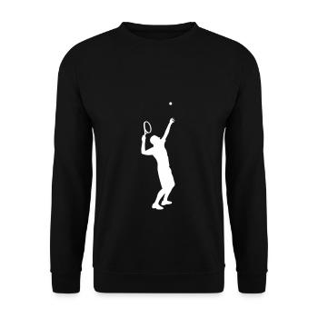 Serve at the tennis - Unisex Sweatshirt - black - Front - Alina (178cm) & Michal (187cm)