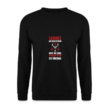 Santa Claus Tractor Christmas Party Farmer Landwi - Unisex Sweatshirt - black - Front - Alina (178cm) & Michal (187cm)