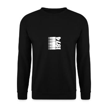1974 - Unisex Pullover - Schwarz - Vorne - Alina (178cm) & Michal (187cm)