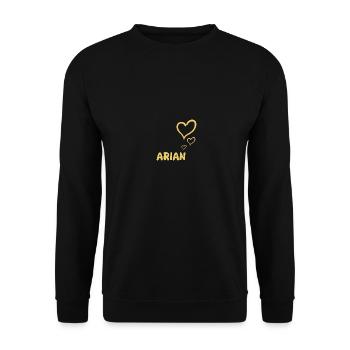 First name Arian - Unisex Sweatshirt - black - Front - Alina (178cm) & Michal (187cm)