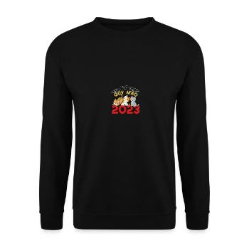 Vietnamesisches Neujahr Katze 2023 I Geschenk - Unisex Pullover - Schwarz - Vorne - Alina (178cm) & Michal (187cm)