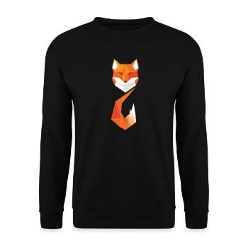Moderner geometrischer Fuchs - Unisex Pullover - Schwarz - Vorne - Alina (178cm) & Michal (187cm)