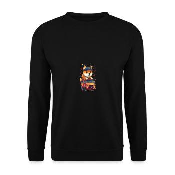 Japanese dog Shiba Inu profession fire department - Unisex Sweatshirt - black - Front - Alina (178cm) & Michal (187cm)