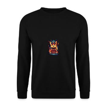 Japanese dog Shiba Inu fire department mission - Unisex Sweatshirt - black - Front - Alina (178cm) & Michal (187cm)