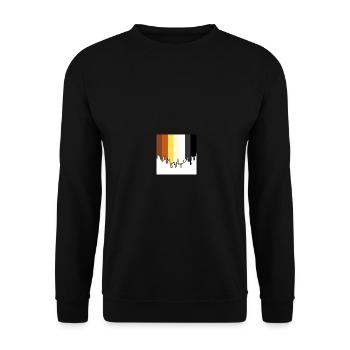 Tropfende Gay Bear Flagge Gay Bear Pride - Unisex Pullover - Schwarz - Vorne - Alina (178cm) & Michal (187cm)