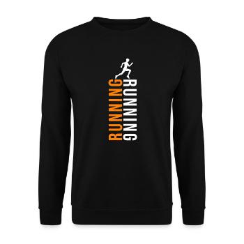 Running gift idea, running, sport, sportsman - Unisex Sweatshirt - black - Front - Alina (178cm) & Michal (187cm)