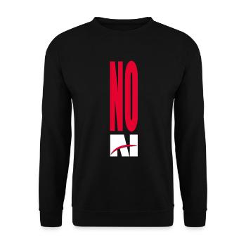 NO AI - keine Künstliche Intelligenz - Unisex Pullover - Schwarz - Vorne - Alina (178cm) & Michal (187cm)