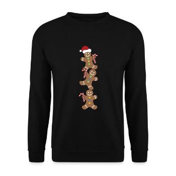Christmas Cookie Shirt - Unisex Sweatshirt - black - Front - Alina (178cm) & Michal (187cm)