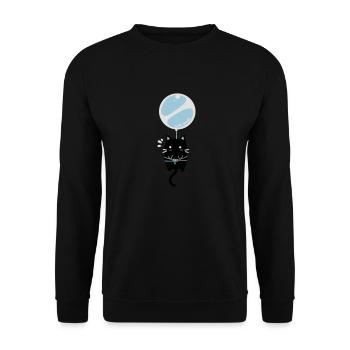 Kawaii Katze - Unisex Pullover - Schwarz - Vorne - Alina (178cm) & Michal (187cm)