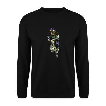 bmx race racing mountain bike motocross - Unisex Sweatshirt - black - Front - Alina (178cm) & Michal (187cm)