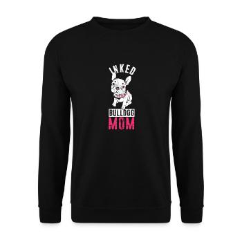 Bulldog Mama Tätowiert Old English Bulldog Mom Tat - Unisex Pullover - Schwarz - Vorne - Alina (178cm) & Michal (187cm)