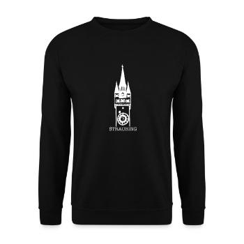 Stadtturm Straubing - Unisex Pullover - Schwarz - Vorne - Alina (178cm) & Michal (187cm)