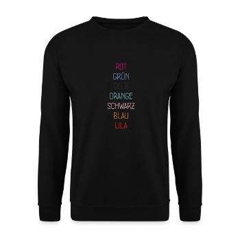Cooles T-shirt mit Verdrehtem Farben und Text - Unisex Pullover - Schwarz - Vorne - Alina (178cm) & Michal (187cm)