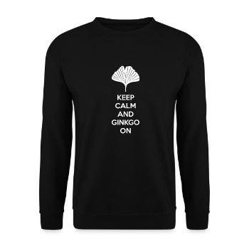 Ginkgo Saying Funny Keep Calm - Unisex Sweatshirt - black - Front - Alina (178cm) & Michal (187cm)