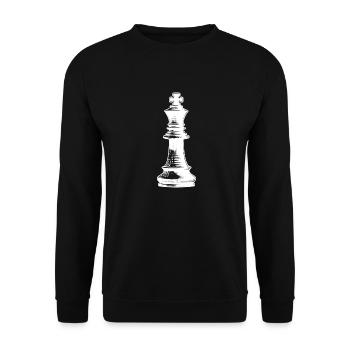 Jeu d’échecs Pièce d’échecs Pion Roi - Sweat-shirt Unisexe - noir - Devant - Alina (178cm) & Michal (187cm)