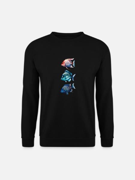 Bunte Meeresfische Trio - Unisex Pullover - Schwarz