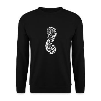 Conception de tatouage maori dynamique en blanc - Sweat-shirt Unisexe - noir - Devant - Alina (178cm) & Michal (187cm)