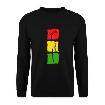 floorball floorball floorballer - Unisex Sweatshirt - black - Front - Alina (178cm) & Michal (187cm)