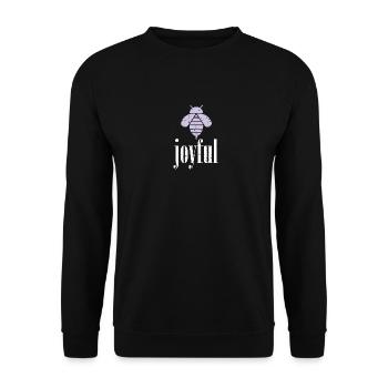 Lila Pastell Bee Joyful Biene Be Joyful - Unisex Pullover - Schwarz - Vorne - Alina (178cm) & Michal (187cm)