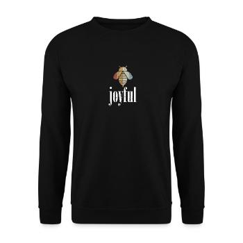 Retro Bee Joyful Biene Be Joyful - Unisex Sweatshirt - black - Front - Alina (178cm) & Michal (187cm)
