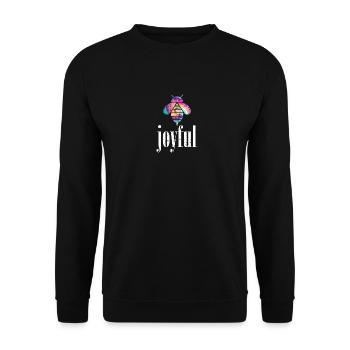 Tie Dye Bee Joyful Biene Be Joyful - Unisex Pullover - Schwarz - Vorne - Alina (178cm) & Michal (187cm)