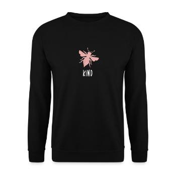 Rosa Bee Kind Biene Be Kind - Unisex Pullover - Schwarz - Vorne - Alina (178cm) & Michal (187cm)
