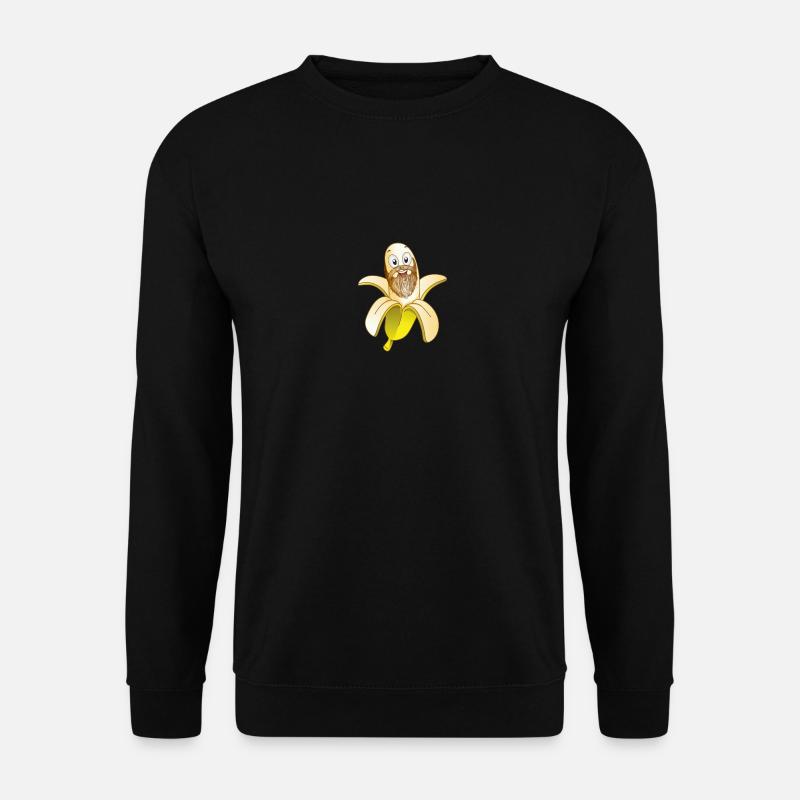 Bart Banane Glatze Haare Witzig Glatze Frisör - Unisex Pullover - Schwarz