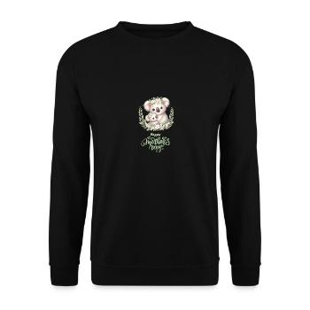 Koala Lover Hug Floral Mum Happy Mother's Day - Unisex Pullover - Schwarz - Vorne - Alina (178cm) & Michal (187cm)