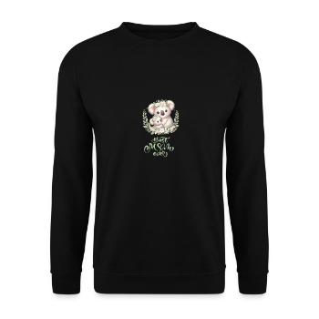 Best Mom Ever Koala Embrace Floral Wreath - Unisex Pullover - Schwarz - Vorne - Alina (178cm) & Michal (187cm)