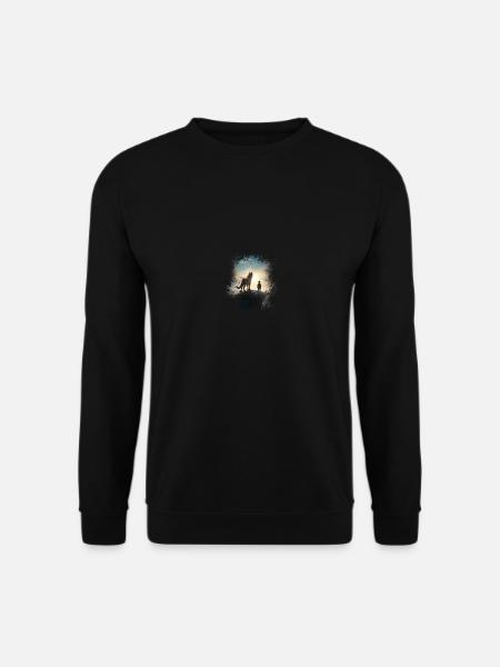 Episch Husky Hund Kind Freundschaft - Unisex Pullover - Schwarz