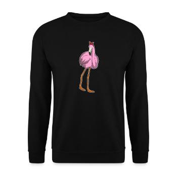 Arc à cheveux de flamant rose - Sweat-shirt Unisexe - noir - Devant - Alina (178cm) & Michal (187cm)