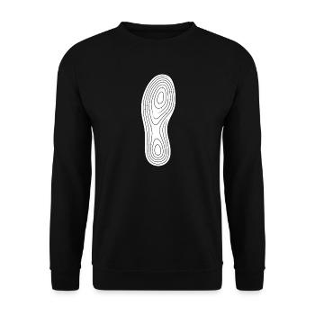 Concentric Footprint Sole Art Hiking Camping - Unisex Sweatshirt - black - Front - Alina (178cm) & Michal (187cm)