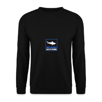 No Fins No Future Safe Sharks - Unisex Pullover - Schwarz - Vorne - Alina (178cm) & Michal (187cm)