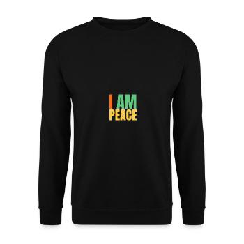 I come in peace im peace couples - Unisex Pullover - Schwarz - Vorne - Alina (178cm) & Michal (187cm)