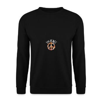 I come in peace im peace couples - Unisex Pullover - Schwarz - Vorne - Alina (178cm) & Michal (187cm)