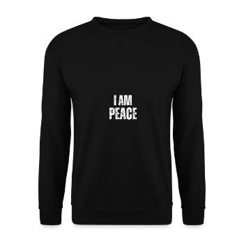 I come in peace im peace couples - Unisex Pullover - Schwarz - Vorne - Alina (178cm) & Michal (187cm)
