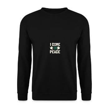 I come in peace im peace couples - Unisex Pullover - Schwarz - Vorne - Alina (178cm) & Michal (187cm)