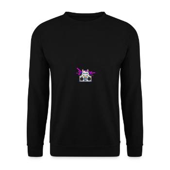 Hip Hop Beat Producer Retro Ghetto Blaster 1990s - Unisex Pullover - Schwarz - Vorne - Alina (178cm) & Michal (187cm)