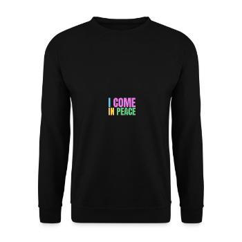 I come in peace im peace couples - Unisex Pullover - Schwarz - Vorne - Alina (178cm) & Michal (187cm)