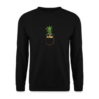 ANANAS FUCK YOU cool pineapple guy sunglasses - Unisex Pullover - Schwarz - Vorne - Alina (178cm) & Michal (187cm)
