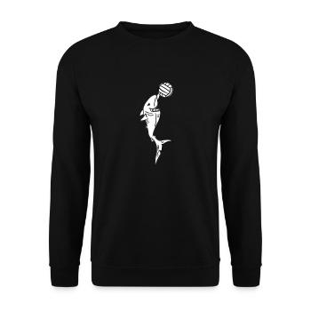 Hai mit Volleyball - Unisex Pullover - Schwarz - Vorne - Alina (178cm) & Michal (187cm)