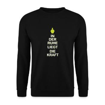 In der Ruhe liegt die Kraft - Yoga - Unisex Pullover - Schwarz - Vorne - Alina (178cm) & Michal (187cm)