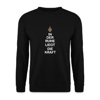 In peace lies the power - Unisex Sweatshirt - black - Front - Alina (178cm) & Michal (187cm)