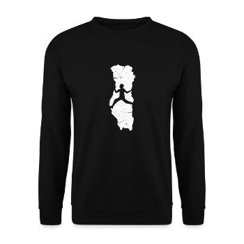 Rock Climbing – Extreme Sports Mountaineer Climber - Unisex Pullover - Schwarz - Vorne - Alina (178cm) & Michal (187cm)