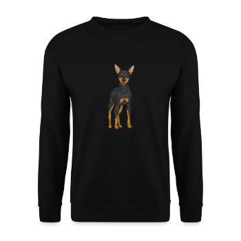 Miniature Pinscher Rehpinscher Min Pin Dog - Unisex Sweatshirt - black - Front - Alina (178cm) & Michal (187cm)