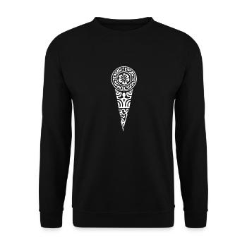 logo poitrine maori 90 blanc - Sweat-shirt Unisexe - noir - Devant - Alina (178cm) & Michal (187cm)