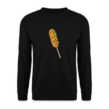 Corn Dog Corndog - Unisex Sweatshirt - black - Front - Alina (178cm) & Michal (187cm)