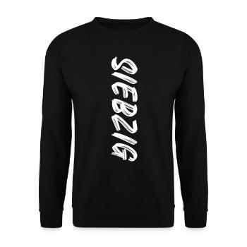 70 / Siebzig / 70. Geburtstag - Unisex Pullover - Schwarz - Vorne - Alina (178cm) & Michal (187cm)