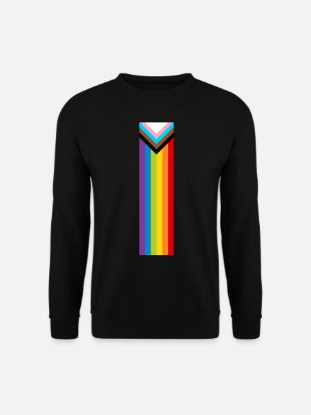 LGBTQ+ Pride Flag Neue Regenbogen Progress Flagge - Unisex Pullover - Schwarz